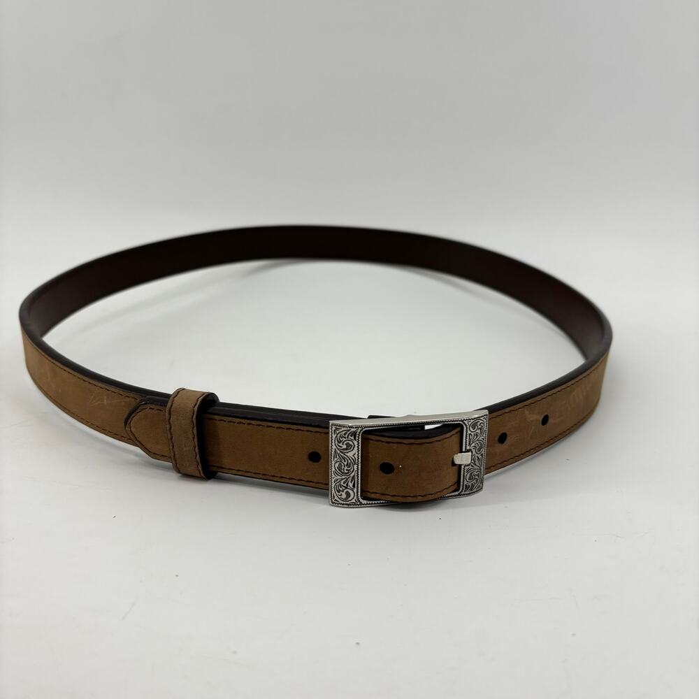 3-D Belt Co. Women's Large Cowgirl Belt Western Skinny Brown Leather Western
